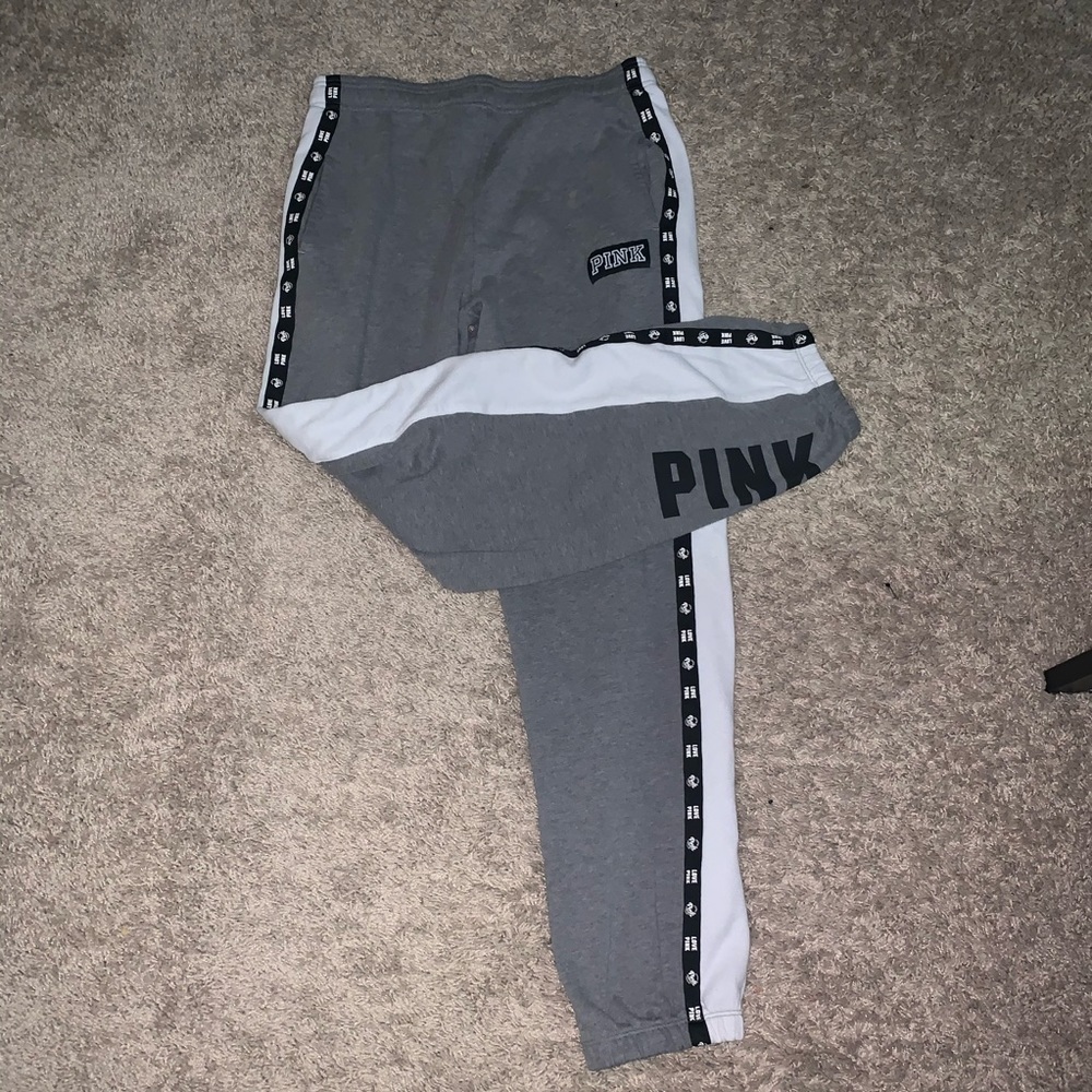 “Pink” Gray and White Sweats
